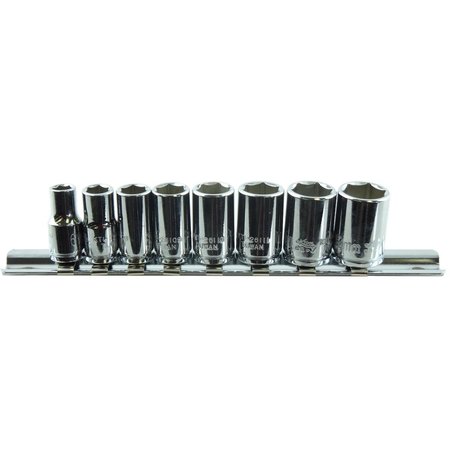 K-TOOL INTERNATIONAL 1/4" Drive Socket Set, Metric, 8 pcs KTI-26100